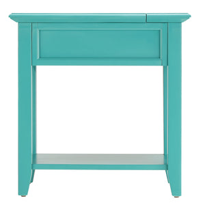 Homelegance By Top-Line Cerie 1-Drawer Side Table with Charging Station Green Wood