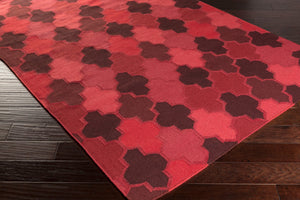 Surya Nia 2' X 3' Handmade Wool & Chenille-cotton Rug – Modern Durability For Chic Home Decor Spaces Burgandy Wool,Chenille,Cotton Nia7005-268