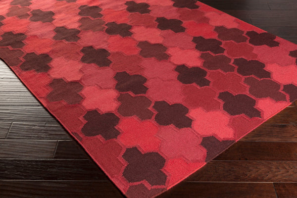 Surya Nia 2' X 3' Handmade Wool & Chenille-cotton Rug – Modern Durability For Chic Home Decor Spaces Burgandy Wool,Chenille,Cotton Nia7005-268