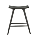 Homelegance By Top-Line Darvell Solid Wood 24" Counter Stool (Set of 2) Black Rubberwood