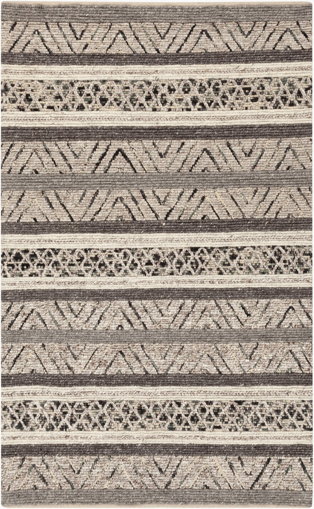 Surya Nico 2' X 3' Handmade Global-inspired Rug - Elegant Wool & Viscose Design For Eclectic Charm! Charcoal Wool,Viscose Nic7001-23