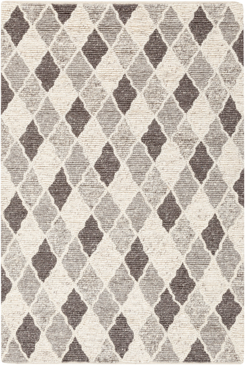 Nico NIC-7002 6' x 9' Handmade Rug NIC7002-69  Charcoal, Black, Gray, Ivory Surya