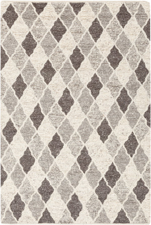 Nico NIC-7002 6' x 9' Handmade Rug NIC7002-69  Charcoal, Black, Gray, Ivory Surya