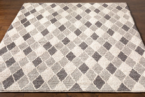 Nico NIC-7002 6' x 9' Handmade Rug NIC7002-69  Charcoal, Black, Gray, Ivory Surya