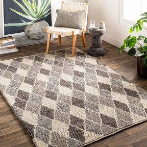 Nico NIC-7002 6' x 9' Handmade Rug NIC7002-69  Charcoal, Black, Gray, Ivory Surya
