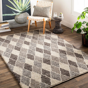 Surya Nico 2' X 3' Handmade Global-inspired Rug - Elegant Wool & Viscose Design For Eclectic Charm! Charcoal Wool,Viscose Nic7002-23