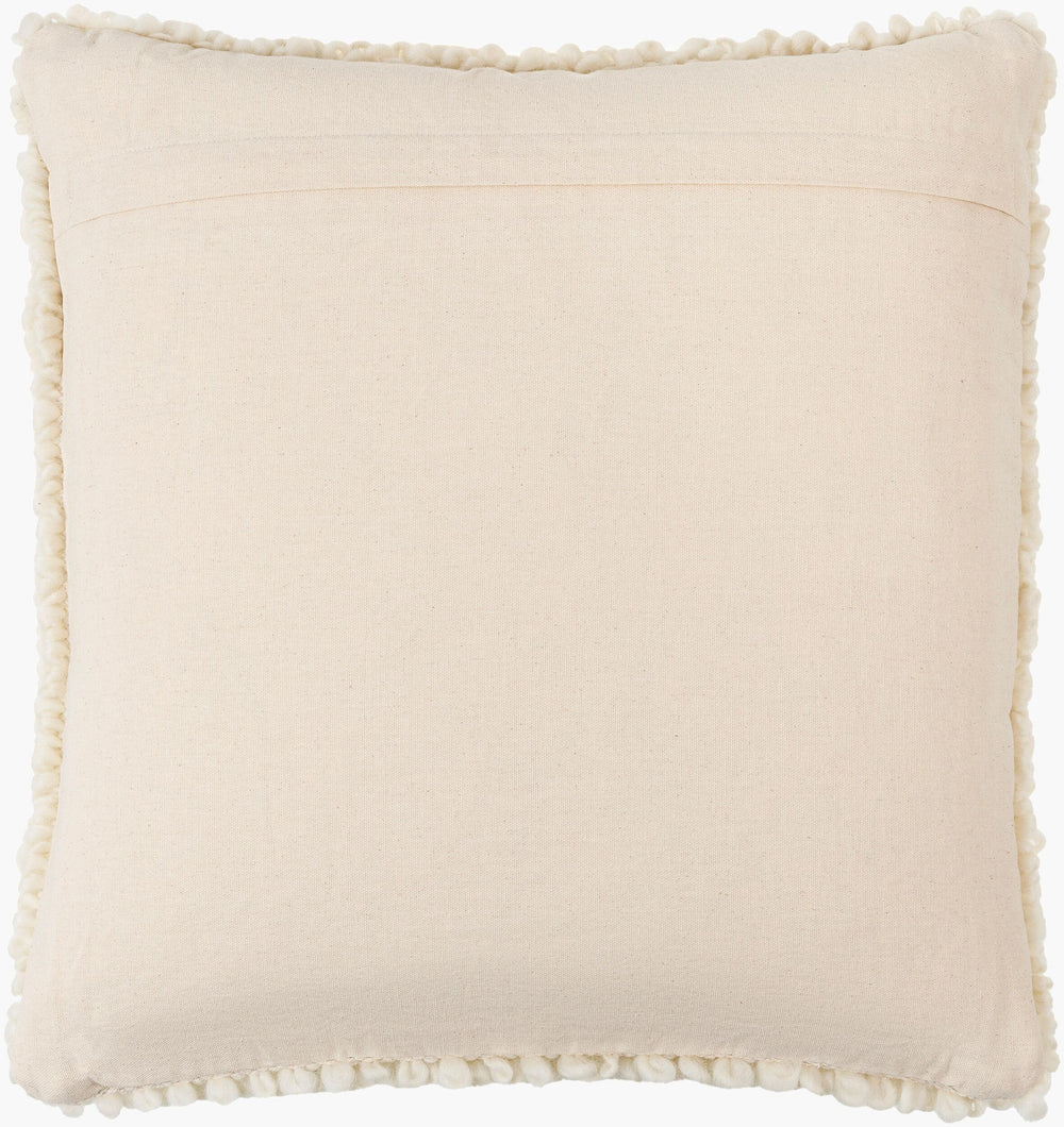 Surya Noida 18"X18" Cottage-style Accent Pillow - Luxuriously Soft Wool-cotton Blend, Perfect For Cozy Spaces Ivory Wool,Cotton,Cotton Nid001-2222p