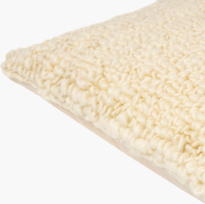Surya Noida 18"X18" Cottage-style Accent Pillow - Luxuriously Soft Wool-cotton Blend, Perfect For Cozy Spaces Ivory Wool,Cotton,Cotton Nid001-2222p