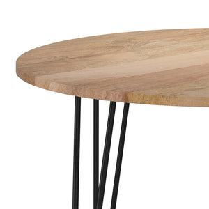 English Elm Hunter 45-Inch Round Dining Table – Stylish Mango Wood & Hairpin Legs For Modern Spaces, Seats 4 B136P158742