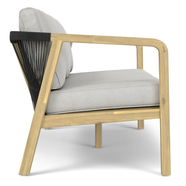 English Elm Palmetto Outdoor Sofa in Stone Grey — Handcrafted Acacia Frame, Weather-Resistant Fabric Cushions, 58" Wide Comfortable Seating B136P159956