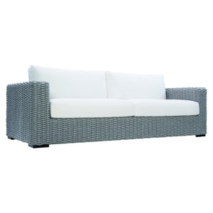 Bernhardt Bernhardt Capri Outdoor Sofa With Handwoven Grey Mist Rope, Plush Faux-Down Cushions, Aluminum Frame - Made to Order OP1017C