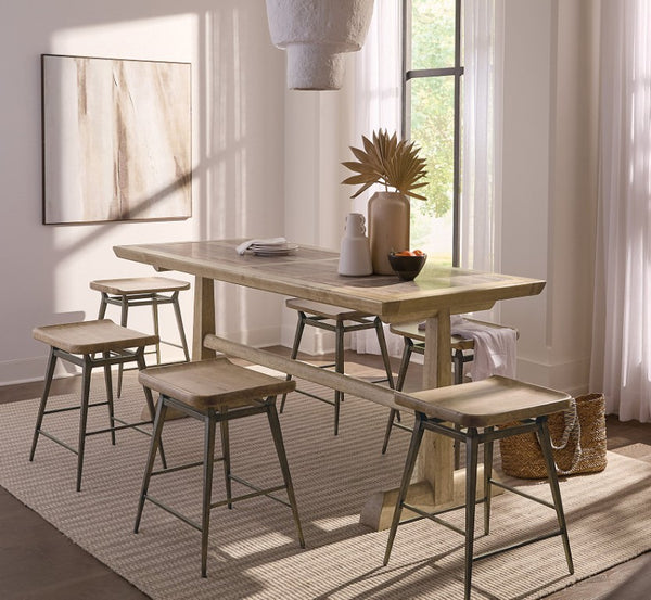 Hooker Furniture Vineyard Travertine Counter Table — Sonoma Pecky Hickory 84" Friendship Style For Wine & Entertaining 6952-75206-80