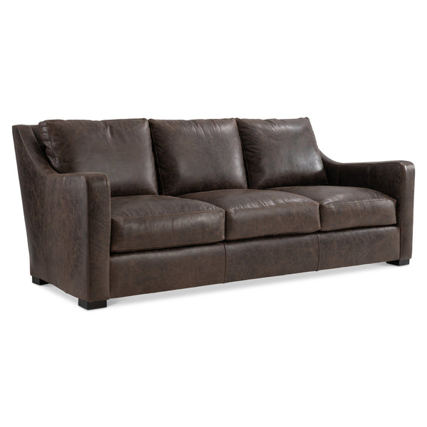 Bernhardt Bernhardt Ventura Leather Sofa With Tall Back, Swooping Arms & Three Deep Cushions For Timeless Comfort And Style 3516LO