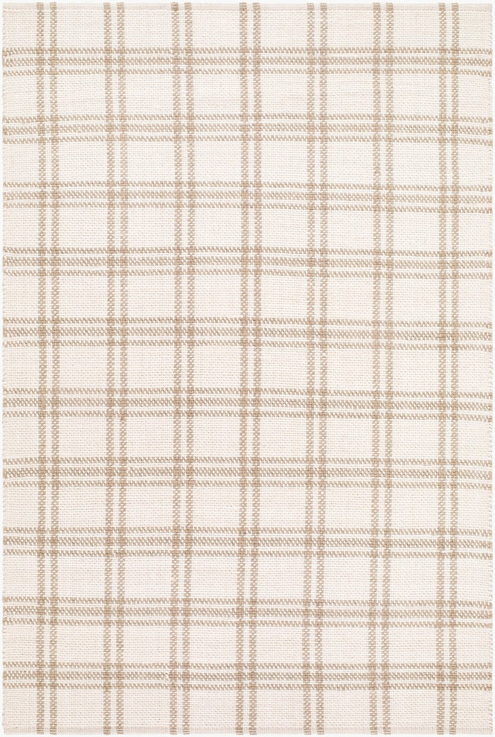 Livabliss Nader Handwoven Wool Flatweave Rug Low Profile Indian Craft for Modern Interiors Ivory, Taupe 5' x 7'6" NIN2303-576