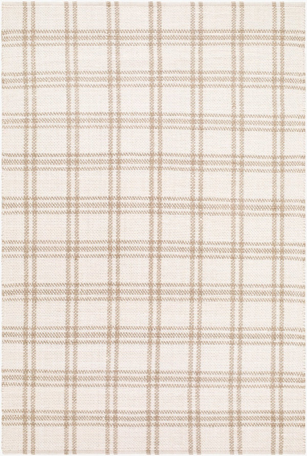 Livabliss Nader Handwoven Wool Flatweave Rug Low Profile Indian Craft for Modern Interiors Ivory, Taupe 5' x 7'6" NIN2303-576
