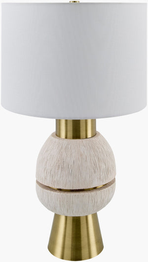 Livabliss Niobe Rustic Resin Accent Lamp with Linen Shade for Bedroom or Entryway Decor NIO-001