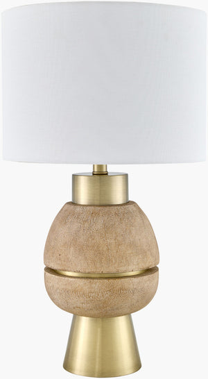 Livabliss Niobe Resin Sculptural Table Lamp with Linen Shade for Bedroom or Living Room NIO-006