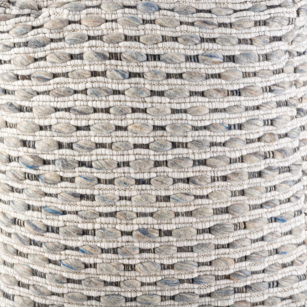 Surya Lanier Modern 18"H X 18"W X 18"D Pouf - Stylish Wool-blend, Durable, Lightweight, And Comfy Accent Piece Gray Wool,Polyester,Polybeads Nipf001-181818