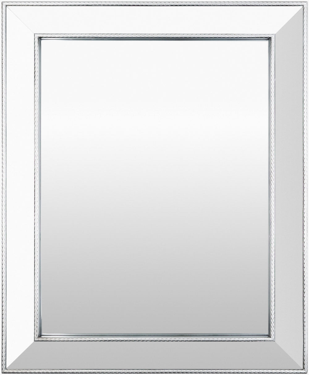 Surya Arian Modern 32"H X 26"W Decorative Mirror – Stylish Home Accent For Any Room, Easy Care! Frame, Metallic ,Silver Mirror Nir001-2632