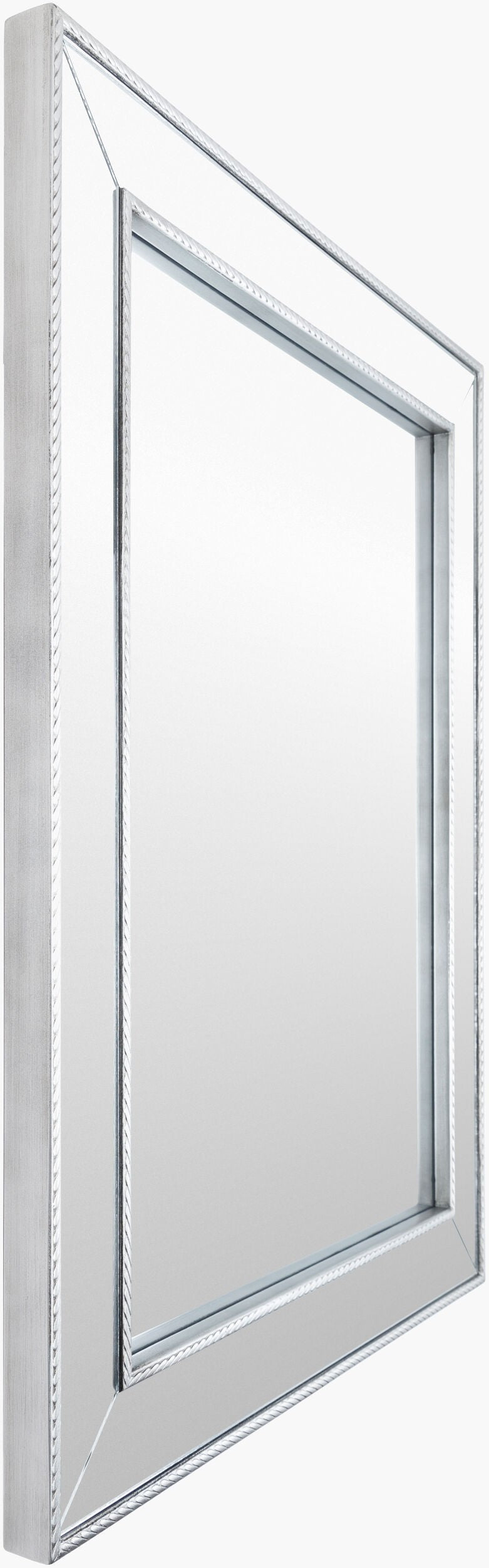 Surya Arian Modern 32"H X 26"W Decorative Mirror – Stylish Home Accent For Any Room, Easy Care! Frame, Metallic ,Silver Mirror Nir001-2632