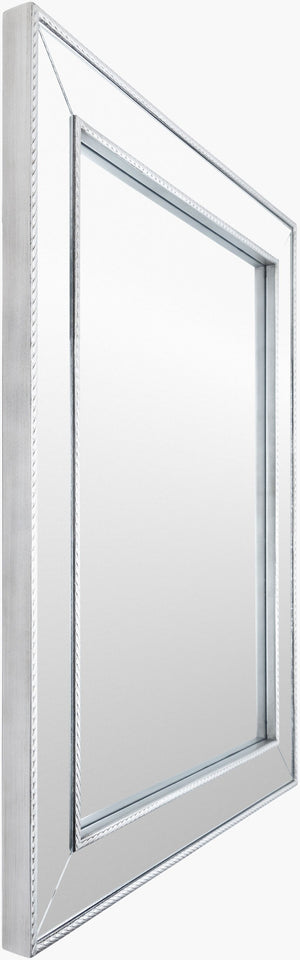 Surya Arian Modern 32"H X 26"W Decorative Mirror – Stylish Home Accent For Any Room, Easy Care! Frame, Metallic ,Silver Mirror Nir001-2632