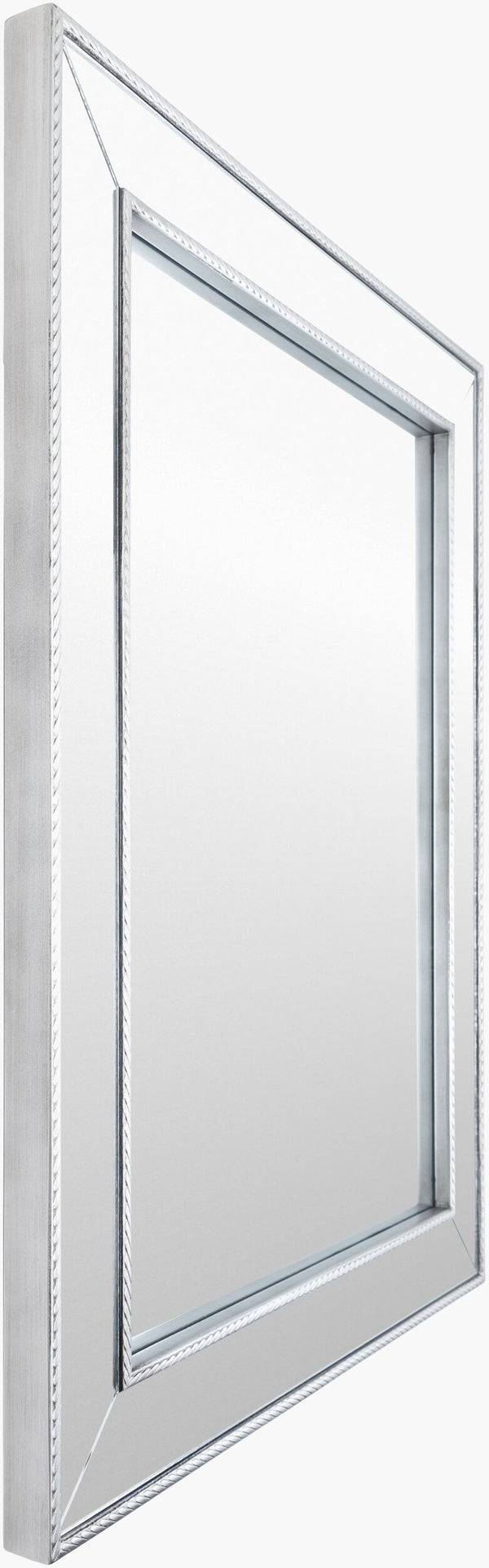 Surya Arian Modern 32"H X 26"W Decorative Mirror – Stylish Home Accent For Any Room, Easy Care! Frame, Metallic ,Silver Mirror Nir001-2632