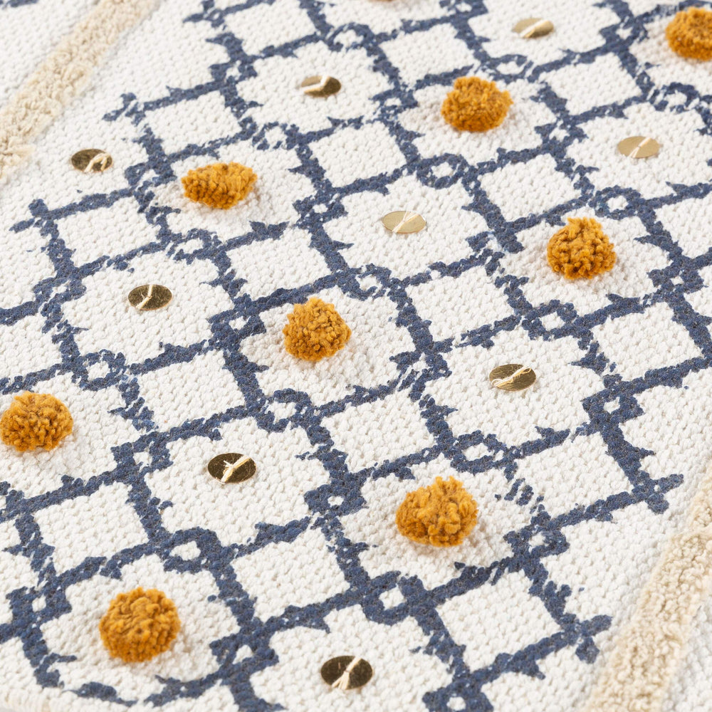 Surya Nisha 28"H X 15"W Elegant Wall Hanging Decor With Global Inspired Design – Durable & Charming! Navy Cotton,Wood Nis1000-2915