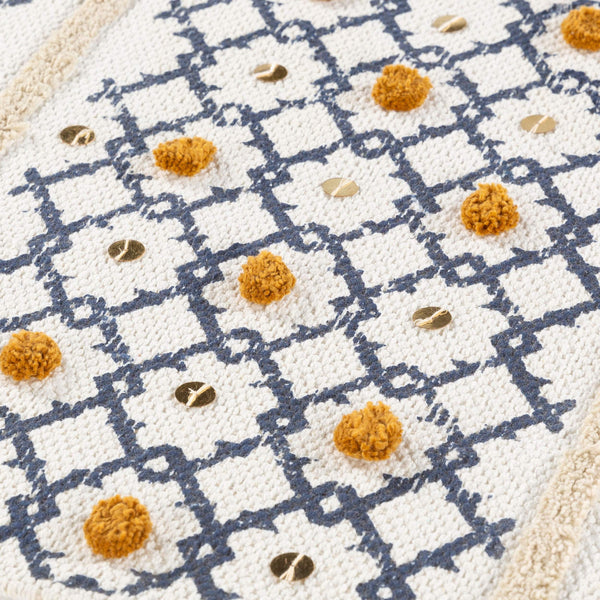 Surya Nisha 28"H X 15"W Elegant Wall Hanging Decor With Global Inspired Design – Durable & Charming! Navy Cotton,Wood Nis1000-2915