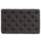 Homelegance By Top-Line Pietro Rectangular Tufted Ottoman with Casters Dark Grey Linen