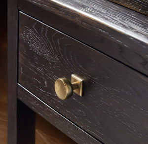 Hooker Furniture Driftwood Buckboard Display Sideboard With Glass Doors, Adjustable Shelves & Self-Closing Drawers Blacks 6820-75900-99