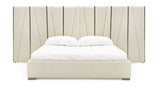 Modrest Nixa - Modern Beige Velvet + Brushed Bronze Bed