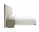 VIG Furniture Modrest Nixa - Modern Beige Velvet + Brushed Bronze Bed VGVC-BD1909-BED-BGE