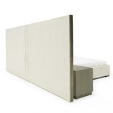 VIG Furniture Modrest Nixa - Modern Beige Velvet + Brushed Bronze Bed VGVC-BD1909-BED-BGE