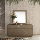 VIG Furniture Modrest Nixa - Modern Wide Birch + Brushed Bronze Dresser VGVC-J1909-D-L-BIR