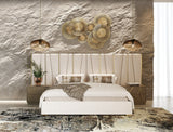 VIG Furniture Modrest Nixa - Modern Beige Velvet + Brushed Bronze Bed VGVC-BD1909-BED-BGE