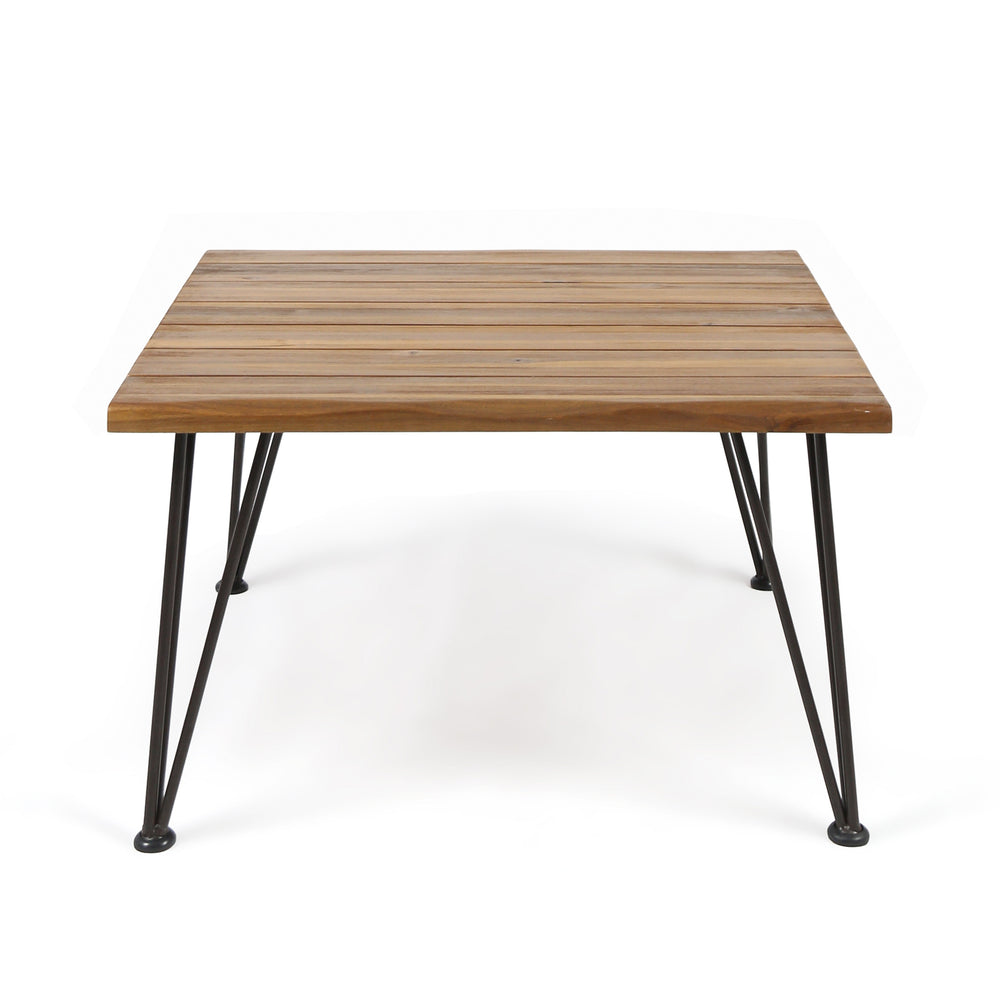 English Elm Christopher Knight Home® - ZION Teak Industrial Wood & Metal Coffee Table - Outdoor-Treated Acacia Top on Iron Frame, Sturdy Finish 62981.00