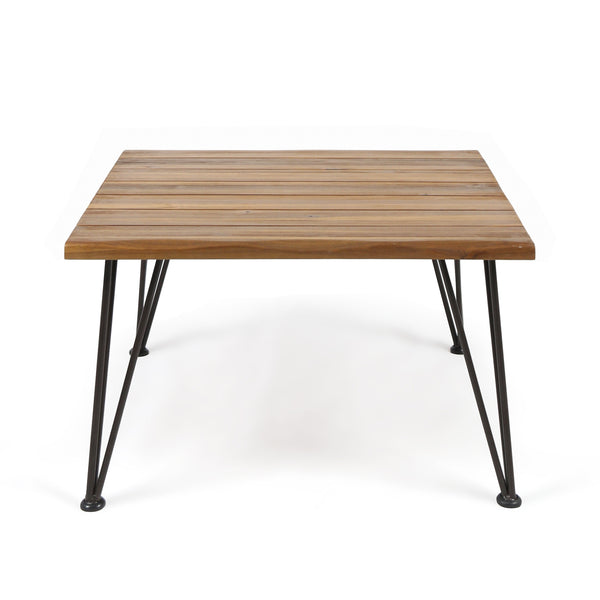 English Elm Christopher Knight Home® - ZION Teak Industrial Wood & Metal Coffee Table - Outdoor-Treated Acacia Top on Iron Frame, Sturdy Finish 62981.00