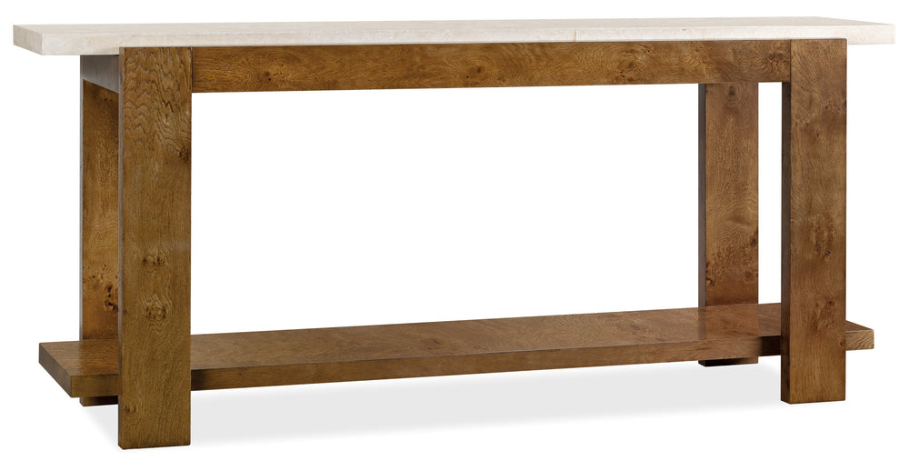 Hooker Furniture Melange Mulholland Oak Veneer Console Table with Marble Top for Entryway Decor 628-85756-82
