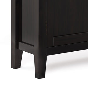 English Elm Redmond Low Storage Cabinet - Handcrafted Hickory Brown With Adjustable Shelves For Any Room B136P159527-GIGA