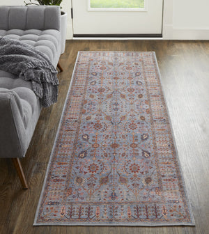 Feizy Rugs Rawlins Vintage-inspired Floral Polyester Rug - Antique Charm Meets Modern Durability For Your Home Gray,Blue,Red Polyester Rln39heflblmlti7a