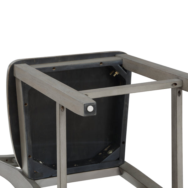 English Elm Steve Silver - Toscana 5-Piece Dark Gray Dining Set with Kiln-Dried Wood, 24" Counter Height Chairs, Scratch-Resistant Pads B081S00206