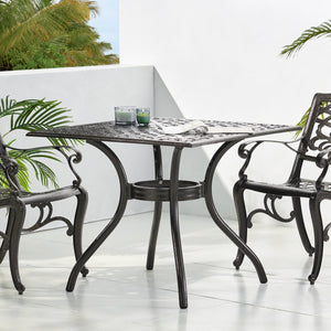 English Elm Christopher Knight Home® - PHOENIX Beaufort Square Table Bronze Aluminum Patio Outdoor Cast Aluminum Hammered Finish Durable 57703.00