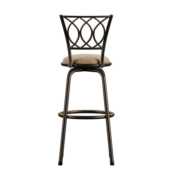 Homelegance By Top-Line Donaghy Scroll Back Adjustable Swivel Stools (Set of 3) Bronze Engineered Wood