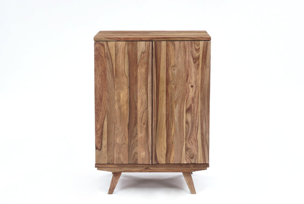Porter Designs Porter Fusion Solid Sheesham Wood Bar Cabinet – Unique Mid Century Design For Stylish Home Storage Light Brown Wood 07-117-30-6734n