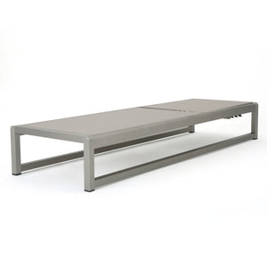 English Elm Christopher Knight Home® - Outdoor Chaise Lounge Set of 2 — Adjustable Aluminum Frame, Breathable Textilene Mesh Seating, Grey 77.5" 62397.00ECRMP2