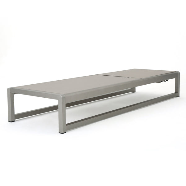 English Elm Christopher Knight Home® - Outdoor Chaise Lounge Set of 2 — Adjustable Aluminum Frame, Breathable Textilene Mesh Seating, Grey 77.5" 62397.00ECRMP2