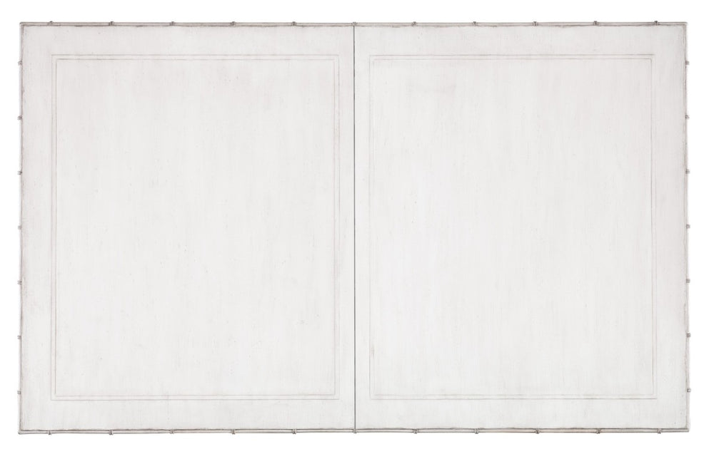 Hooker Furniture Charleston Rectangular Dining Table With Bamboo Motif, White Heron Finish And Removable 20" Leaf 6750-75217-06