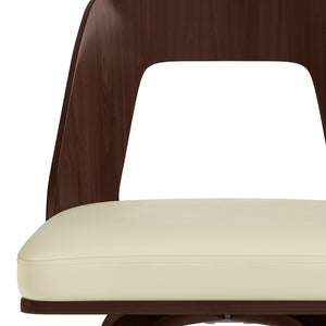 English Elm Ellison Bentwood Swivel Bar Stool Set Of 2 - Stylish Cream Vegan Leather For Modern Spaces B136P158612