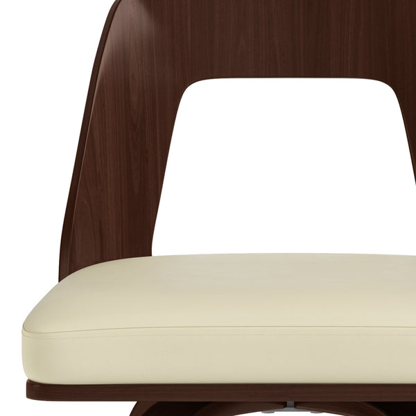 English Elm Ellison Bentwood Swivel Bar Stool Set Of 2 - Stylish Cream Vegan Leather For Modern Spaces B136P158612