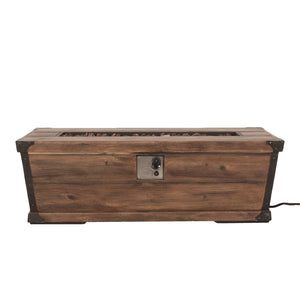 English Elm Outdoor Concrete Rectangle Fire Table 56 Inch Propane Pit with Wood Grain Finish 63263.00-50K